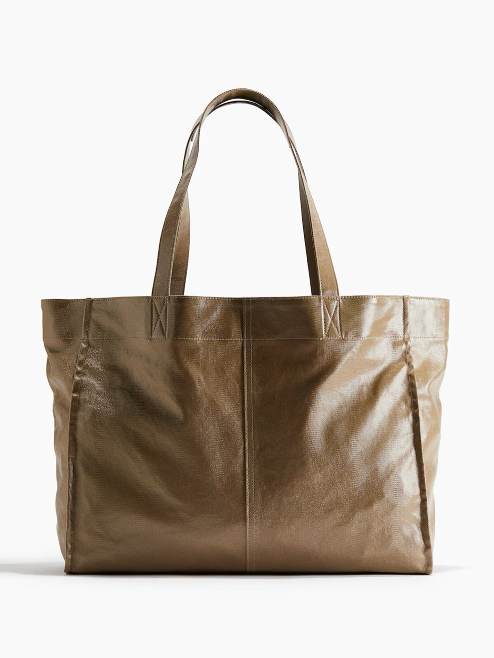 H&M Leather Tote Bag in Taupe Brown